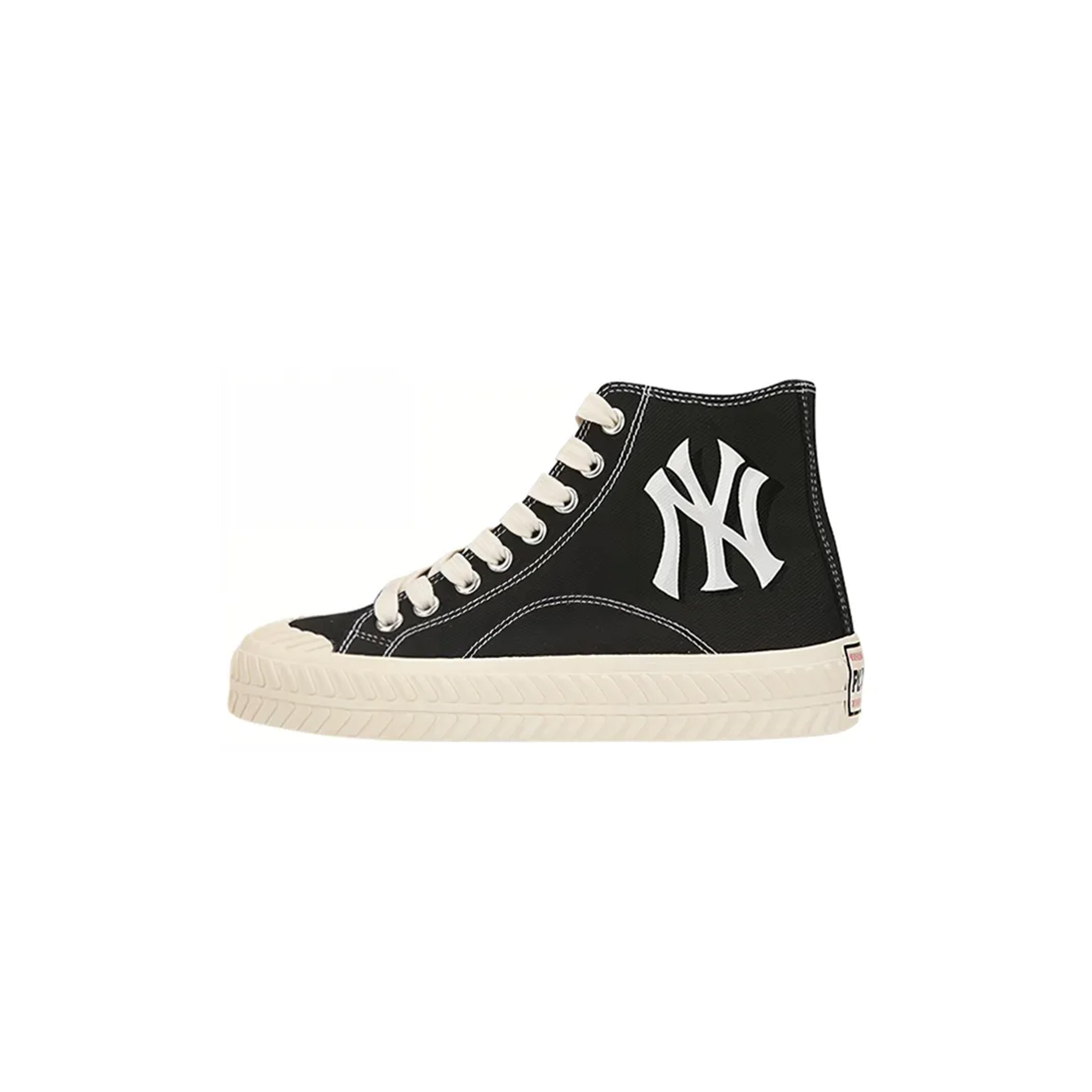 MLB PLAYBALL CANVAS SHOES UNISEX HIGH-TOP BLACK WHITE 32SHP5911